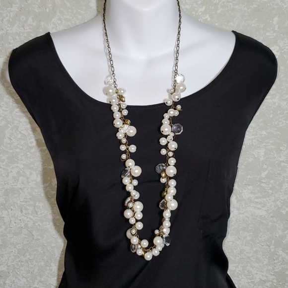 Chloe +Isabel Pearl & Crystal Drop Necklace - Picture 2 of 6